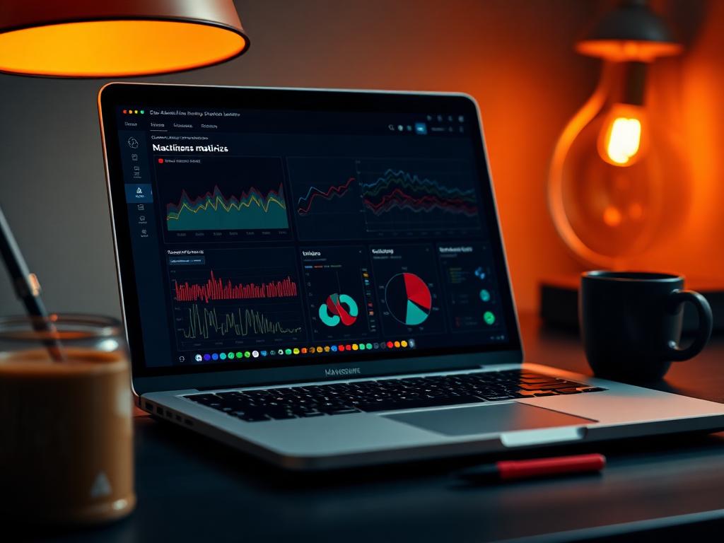 A laptop showing a machine learning dashboard built during the program